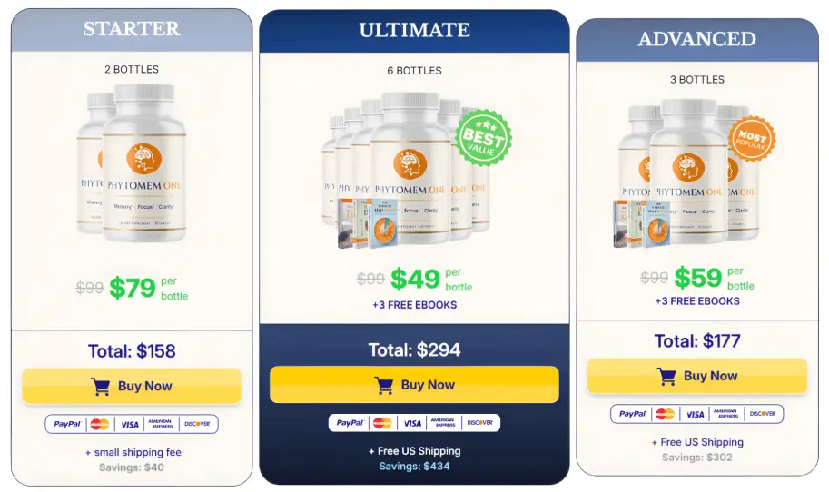 Discount pricing shown for selected packages